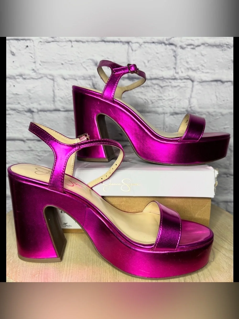 Jessica Simpson pink platform block heels NEW w box 8.5M